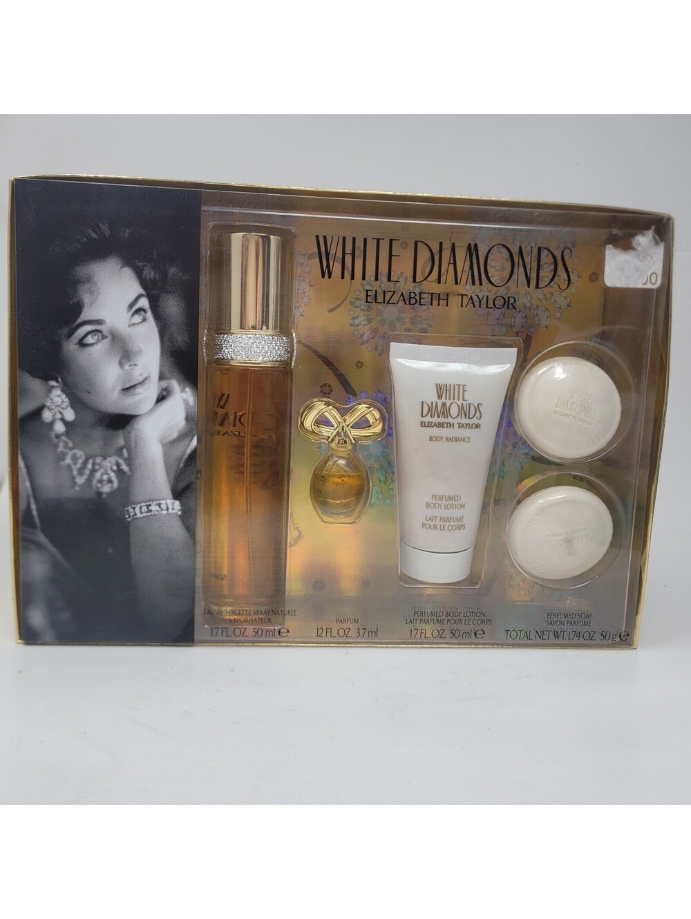 White Diamonds Elizabeth Taylor 5 Piece Gift Set EDT Parfum Lotion Soap NIB